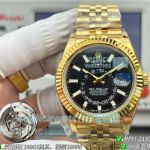 PPM Swiss Clone Gain Weight Rolex Sky-Dweller Yellow Gold Watch with Black Dial 